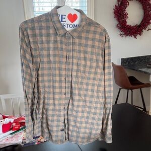 Rails Flannel Beige and Gray Plaid Men's Shirt